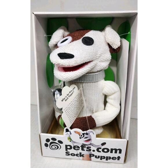 Pets.Com Sock Puppet Interview Dog Collectible Vintage New in Box Plush Rare - Picture 12 of 14